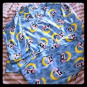NWOT Plus Size Fleece Cow Pj set-2x